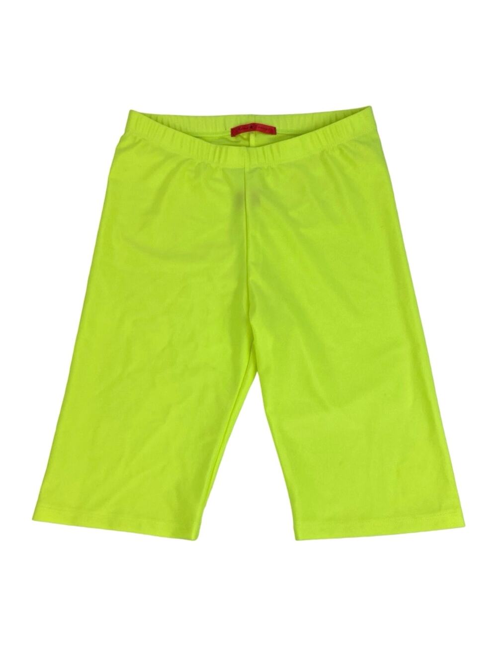 Roma Concept Neon Green Elastic Waist Activewear Yoga Athletic Biker Shorts S